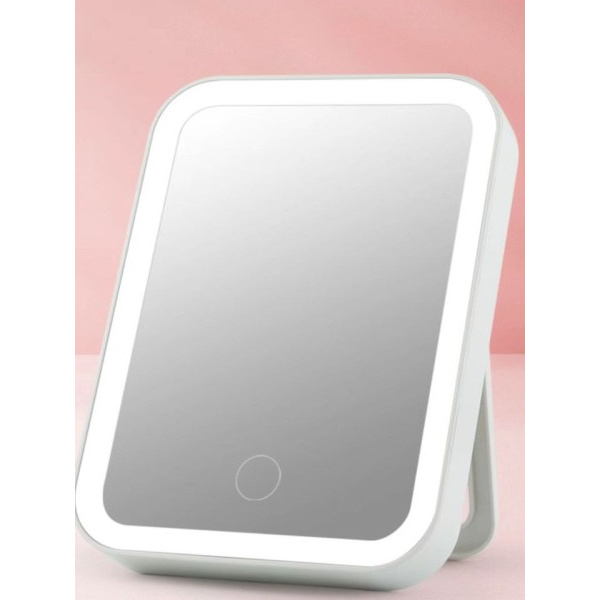 USB Uppladdningsbar Bärbar Kompakt LED Vanity Mirror med Touch Screen Dimming Makeup Spegel