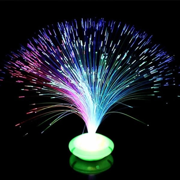Färgglad LED Fiber Nattljus Lampa Romantisk Liten Natt Ljus Färgglad Blinkande Ljus