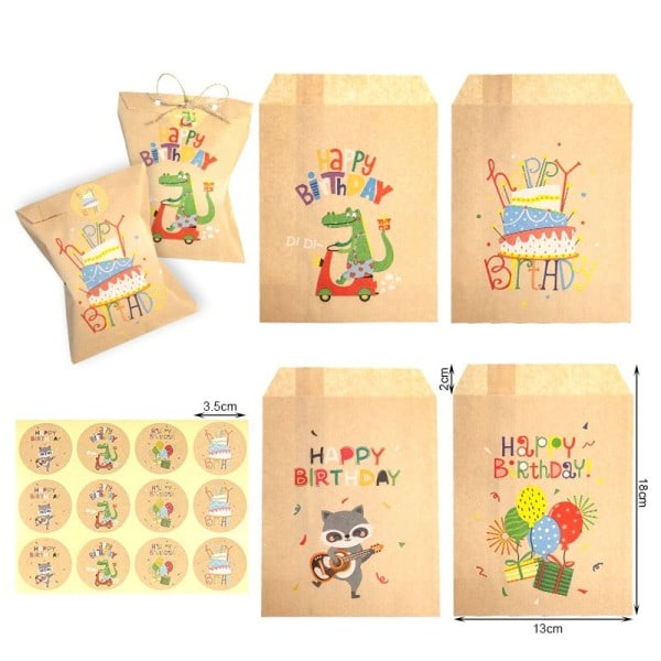 24Set Jul Kraft Papper påsar Jultomte Snögubbe Räv Semester Xmas Fest Fynd påse godis kaka påse