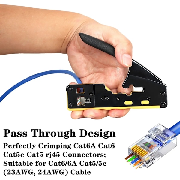 Pass Through Crimping Verktyg med 8P/6P Pass Through Ethernet Crimper