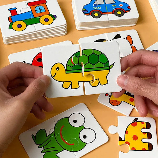 32 brikker Toddler Matching Kort Tidlig Montessori Uddannelse Puslespil Legetøj