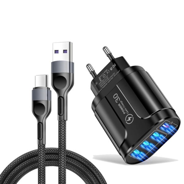 USB Laddare Snabb Ladda Vägg Laddning Rese Adapter