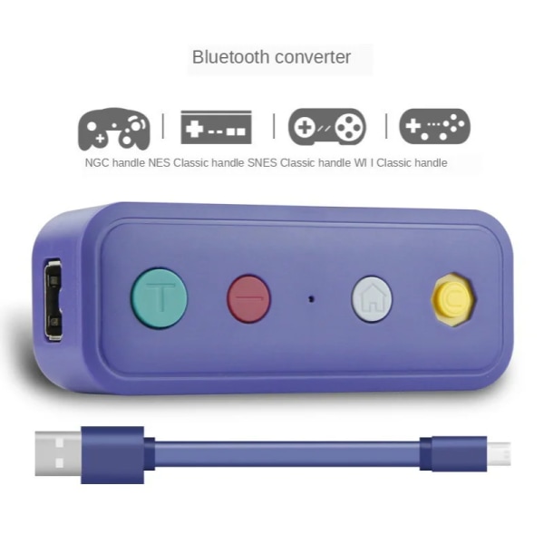 Trådlös Bluetooth-kompatibel adapter omvandlare med USB kabel Fit for Nintend Switch for Game Cube/Classic Edition for Wii Classic