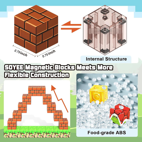 192 bitar Magnetisk Byggnad block Min Magnet World Set Leksaker
