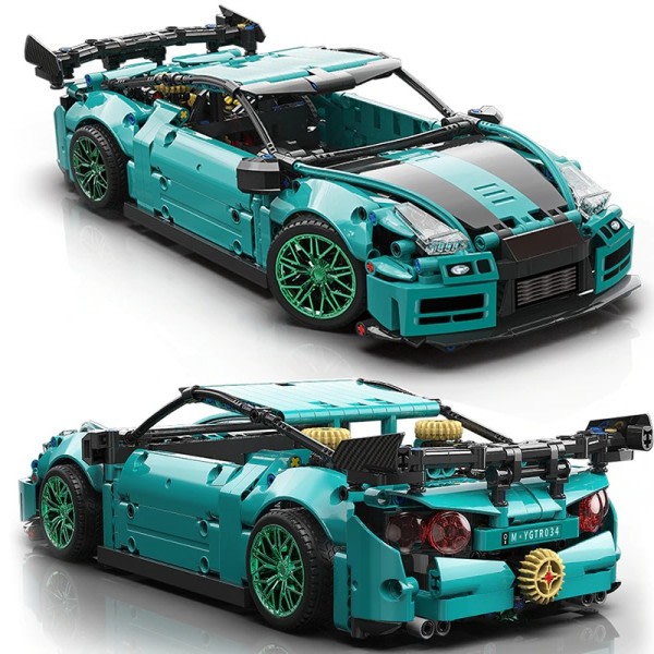Teknisk expert berömd sport bil bygg block hastighet racing fordon modell tegelstenar montering leksaker