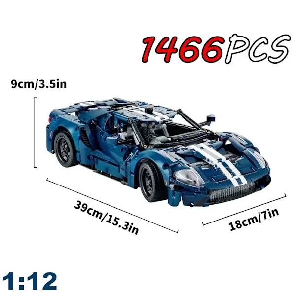 Teknisk GT 42154 Speed Sport Bil Byggnad Klossar MOC Set