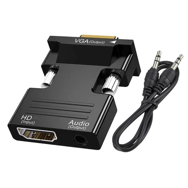 HDMI-kompatibel Till VGA Omvandlare Med 3,5 mm Ljud kabel För PS4 PC Bärbar dator TV Monitor Projektor 1080P HD Kvinna