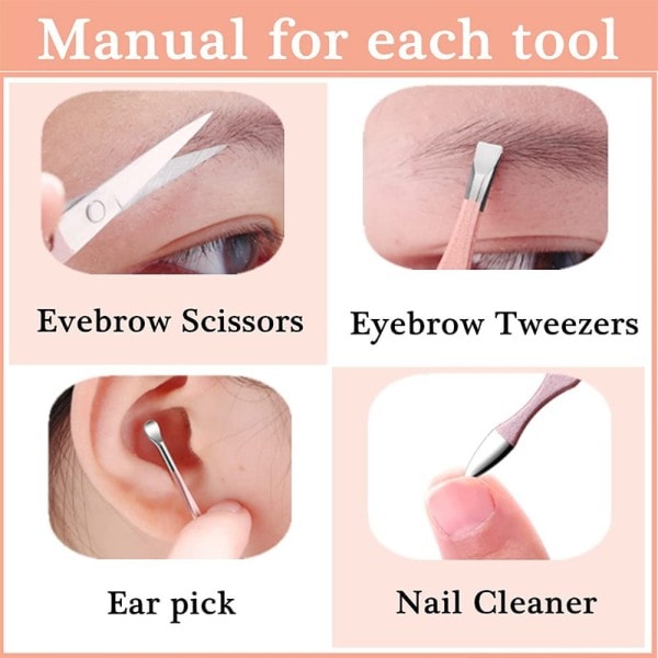 7 st set proffs manikyr set rostfritt stål hög kvalitet nagelklippare nagelkonst kit