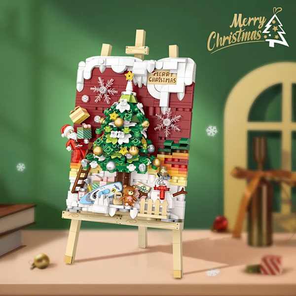 Mini joulu puu rakennus palikat lapset rakennus lelut tee-se-itse Diorama pulma joulu lahja