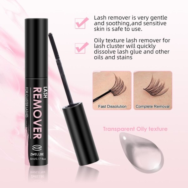 Lash Bond and Seal og Fjerner Kit Clusters Vippe Lim Fjerner Vanntett Gjør det selv Vippeforlengelser Lim