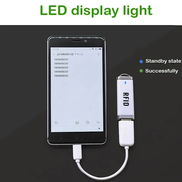 Bärbar Liten U Disk RFID Läsare 125Khz ID 13,56MHz IC Kort Induktion Smart USB Reader Writer