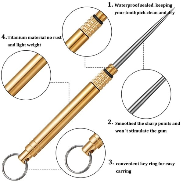 Titanium Udendørs Edc Bærbar Multi-Purpose Tandstikker Flaske Frugt Gaffel Camping Værktøj Tandstikker