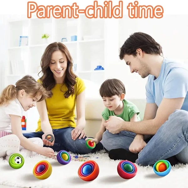 Tilfeldig 3 stykker 3D Rotasjon Ball Fidget Gyro Sensory Leker Hånd Fidget Spinner