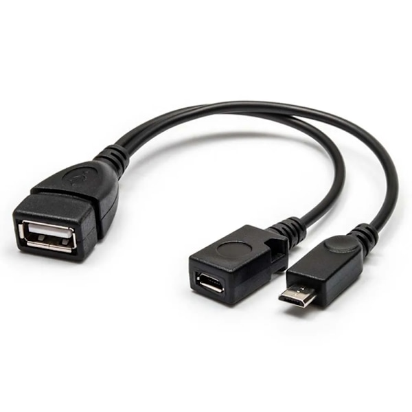 2 i 1 OTG Kabel Erstatning til Brand Stick 4K Kompatibel med Android Telefon Tablet Mikro USB Vært med Mikro USB strøm