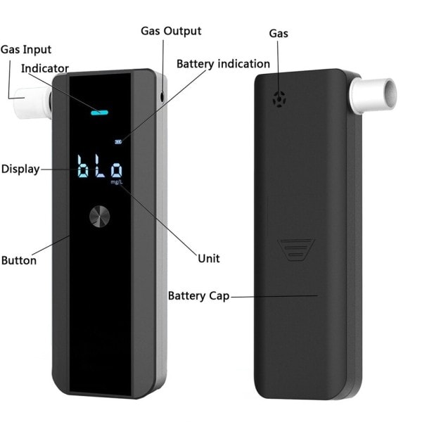 Digital Alkohol Tester LCD Polis Professionell Alkoholanalysator Grad Noggrannhet Bärbar Alkoholimeter