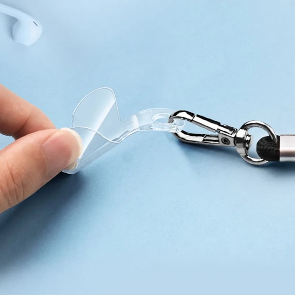 10 bitar Transparent Mobil Telefon Snöre Remmar Patch Utbytbar Fast Kort Shell Anslutning Hänge Med Lanyard Hål