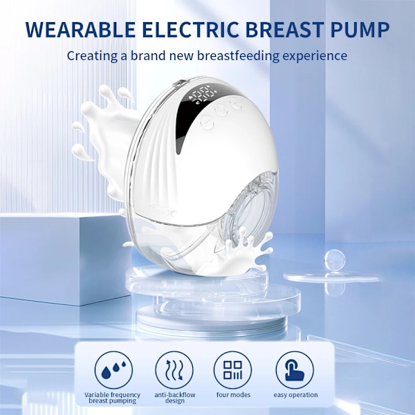 Bärbar Bröst Pump 210ML Large Kapacitet Handsfree Elektrisk Bärbar Bröst Pump BPA-fri med LED Display 4 lägen & 12 Levels
