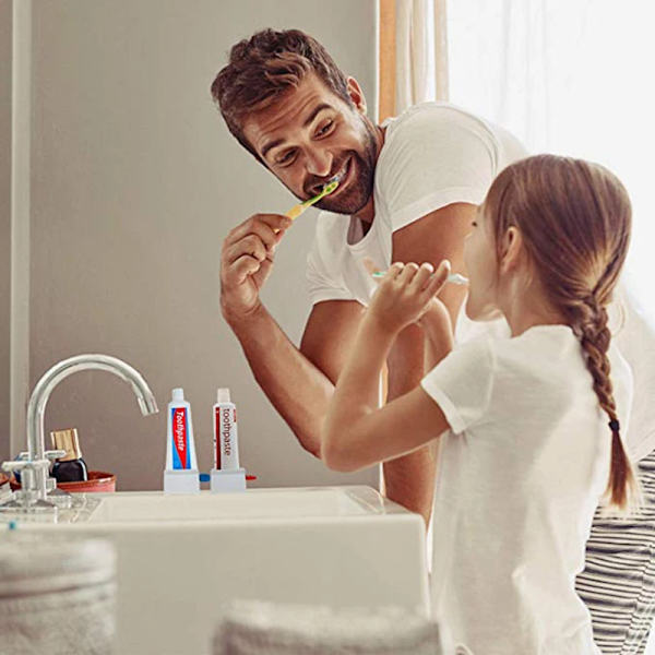 3 bitar Tandkräm Dispenser Squeezer Badrum Tillbehör Tandkräm Hållare Arrangör