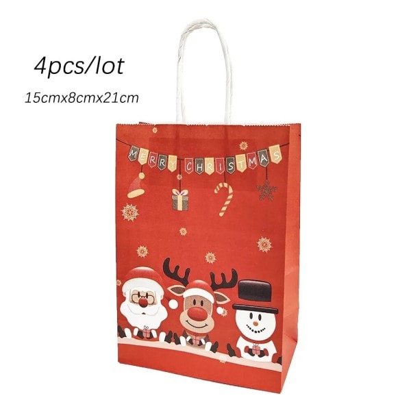 Jul present påsar jul papper påsar tomten elk bell Xmax förpackningar för barn