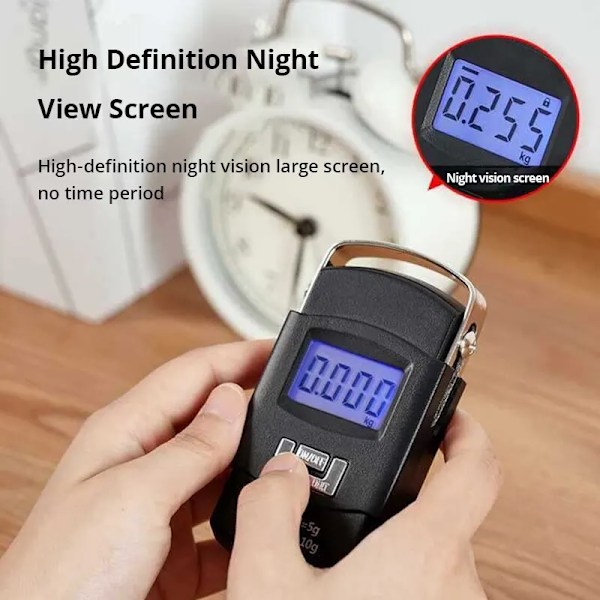 Svart 50 kg Bärbar Elektronisk Bärbar Bagage Våg LCD Digital Display Skärm Express Leverans Våg Hoo
