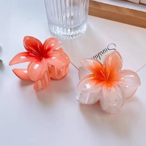 6 delar Gradient Blomma Hår Styling Klo klämmor Set