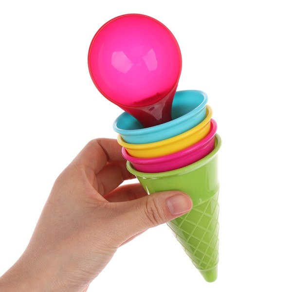 Glass Cone Scoop Set Strand Sand Leksaker Barn Sommar Lek Spel Gåva Barn's Strand Leksaker