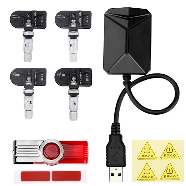 Android Navigation TPMS Med 4 Sensorer Larm System