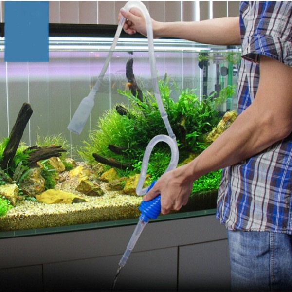 Akvarium Siphon Fisk Tank Syphon Støvsuger Pumpe Halvautomatisk Vand Skift skifter Grus Vand Filter