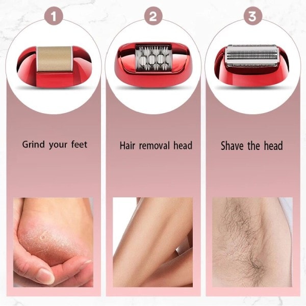 3 i1 Kvinder Epilator Elektrisk Kvinde Ansigt Hårfjerning Dame Shaver Bikini trimmer