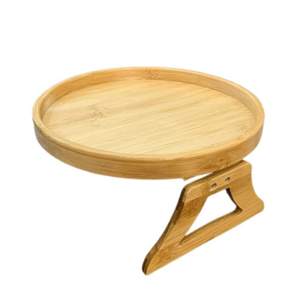 Soffa Bricka Bord Soffa Armstöd Clip-On Bricka Naturlig Bambu Soffa Bricka