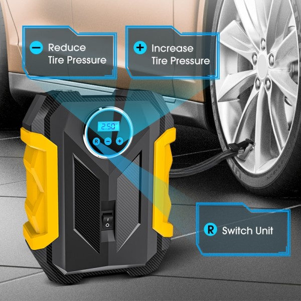Kannettava auto ilma kompressori digitaalinen rengas täyttö pumppu LED lamppu rengas kompressori pumppu kompressori