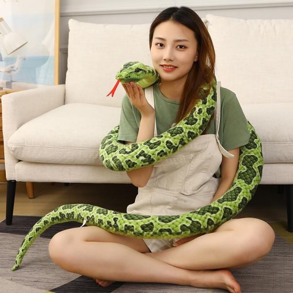 1 stk 200 cm Kæmpe Slanger Plys Legetøj Simulering Lang Gylden Python Fyld Slange
