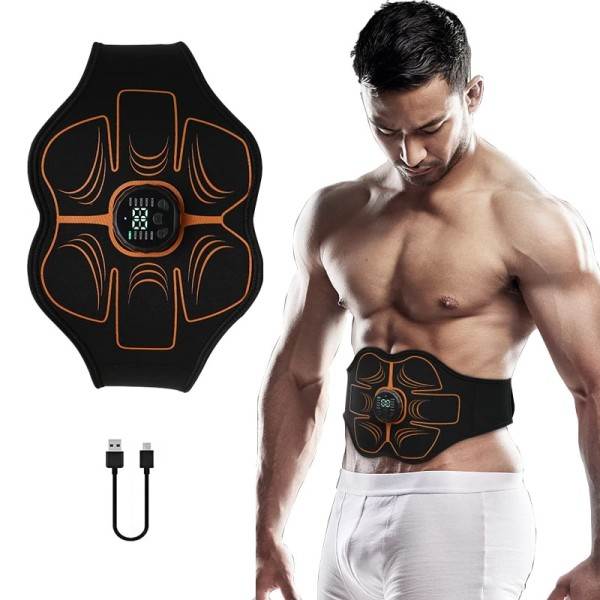 Abs tränare bälte EMS buk muskelstimulator elektrisk toning bälten USB midja mage vikt förlust