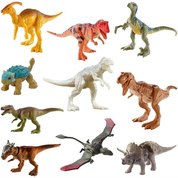 Jurassic World Camp Kridt Multipack med 10 Mini Dinosaur Action Figurer
