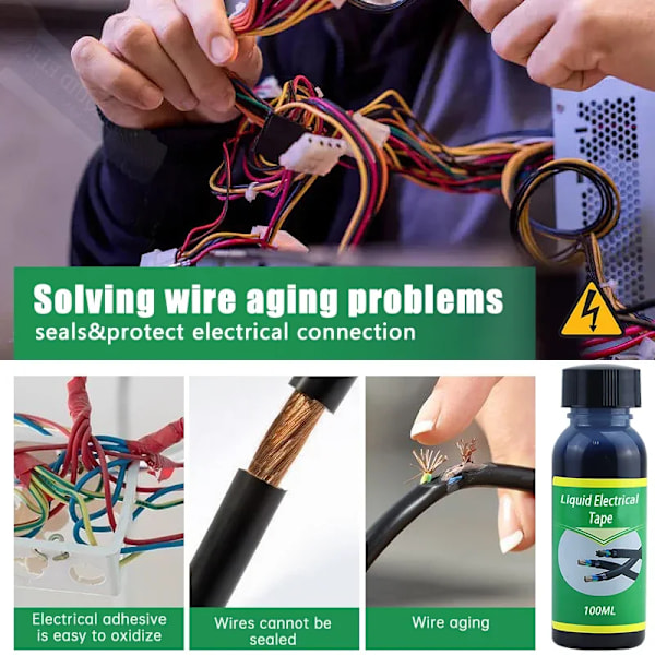 Vanntett Væske Elektrisk Tape Isolerende Tape Reparasjon Gummi Elektrisk Wire Kabel Væske Isolasjon Paste Belegg Fix Line Lim