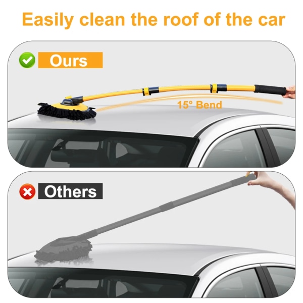 Bil rengjøring børste bil vask børste teleskopisk langt håndtak mopp Chenille kost detaljer Justerbar Super absorberende Auto tilbehør