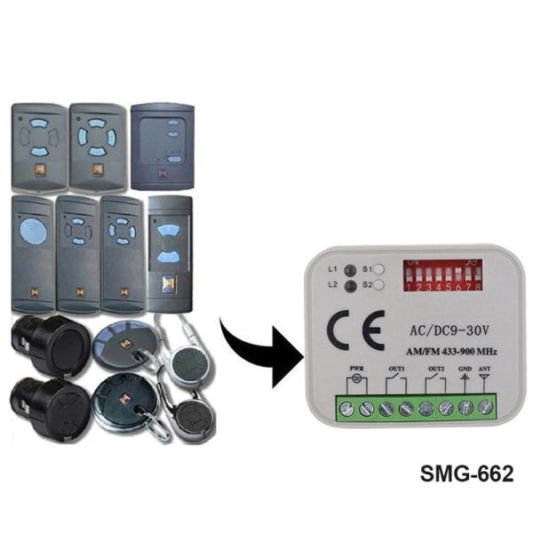 Fjernbetjening Switch Universal Receiver 433MHz 868MHz 390MHz RX Multi Frequency Opener Garage Control