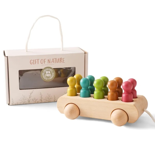 Trä tåg födelsedag leksak montessori leksaker bebis pedagogiska leksaker  trä vagn bebis lärande leksaker ad4e | Fyndiq