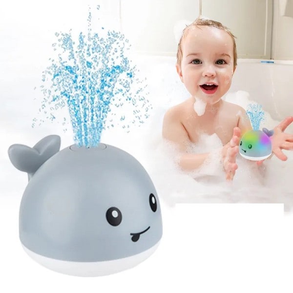 Baby Light Up Bad Leksaker Whale Automatisk Sprinkler Badkar Leksaker Pool Badrum Dusch Bad Leksaker