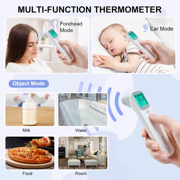 Baby Termometer Infraröd Digital LCD Kroppsmätning Panna Öra Icke-kontakt