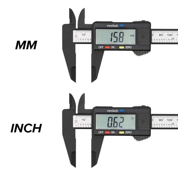 6 Tommer Elektronisk Digital Caliper Carbon Fiber Vernier Caliper Gauge Micrometer Digital Lineal Måle verktøy