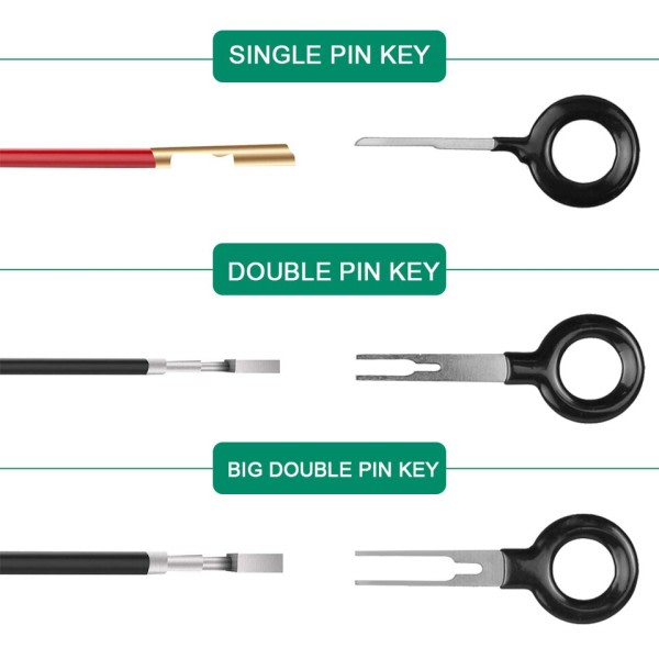 26 stk Bil Terminal Fjerning Reparasjon Verktøy Elektrisk Kabling Crimp Kobling Pin Uttrekkssett Nøkler Automotiv Plug Pullers