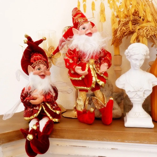 Dukke leke jule anheng pynt dekor alv hengende på hylle hengende stående  pynt ccc5 | Fyndiq