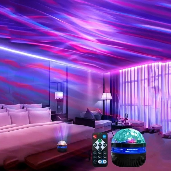 USB Starry Projektor Lys Med  Mønstre Ocean Wave Nat Lys