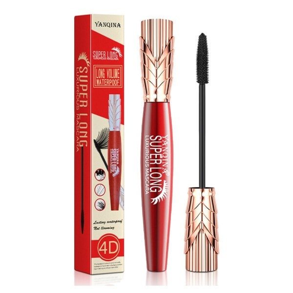 1 PC Lasting Natural 4D Curling Tyk Lange Øjenvipper Hurtig Tørre Ikke-blomstrende Mascara