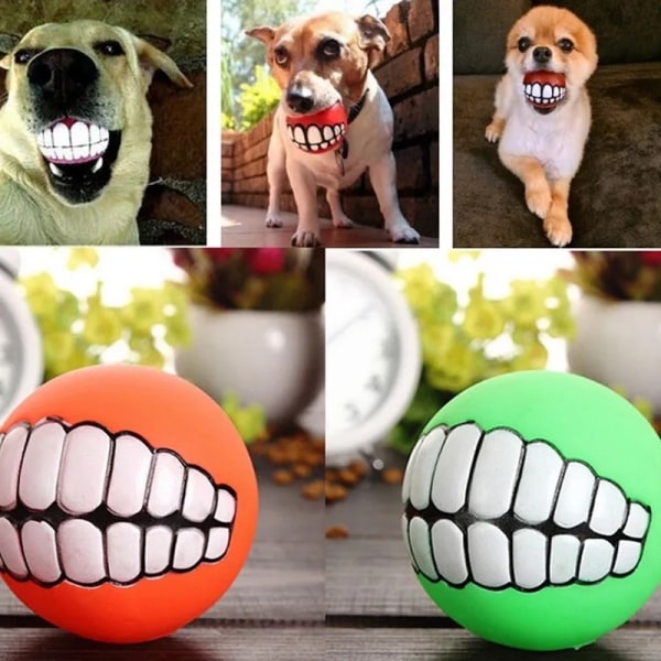 Kæledyr hund hvalp bold tænder silicium tygge legetøj lyd nyhed leg sjovt legetøj hund