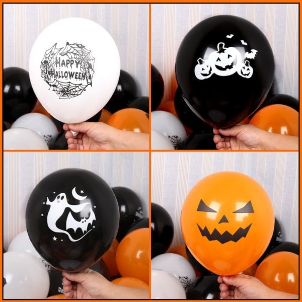 50 ballonger 12 tommer halloween ballonger kreativ gresskar edderkopp latex oppblåsbar ballong leker