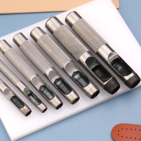 15 bitar Bärbart Läder Hål Punch DIY Handgjorda Puncher Verktyg