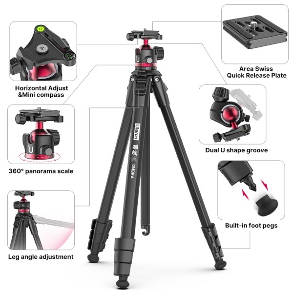 Resor Stativ Aluminium Legering Metal Utomhus Smartphone DSLR Kamera Stativ Enfot