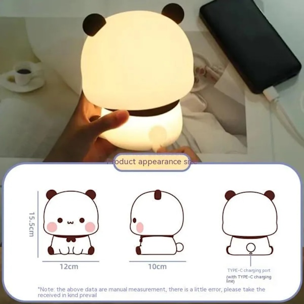 Søt Tegneserie Nattlys Dyr Soverom Dekorativt Stue Rom Dukker Led Natt Lys Lampe